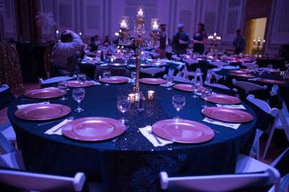 Guests dancing at a reception in the Ballroom